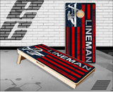 Lineman Line Flag Cornhole Boards