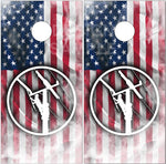 Lineman Smoke Flag Cornhole Wrap