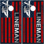 Lineman Line Flag Cornhole Wrap