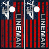 Lineman Line Flag Cornhole Wrap