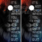 Lion Motivational Cornhole Wrap