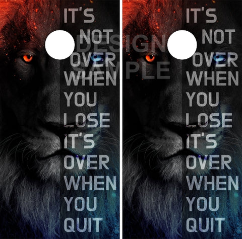 Lion Motivational UV Direct Print Cornhole Tops