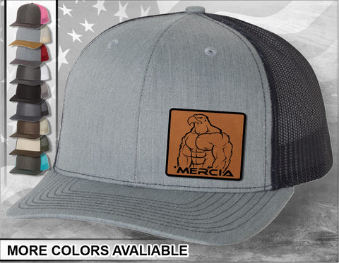MERICA Eagle Laser Engraved Leather Patch Trucker Hat