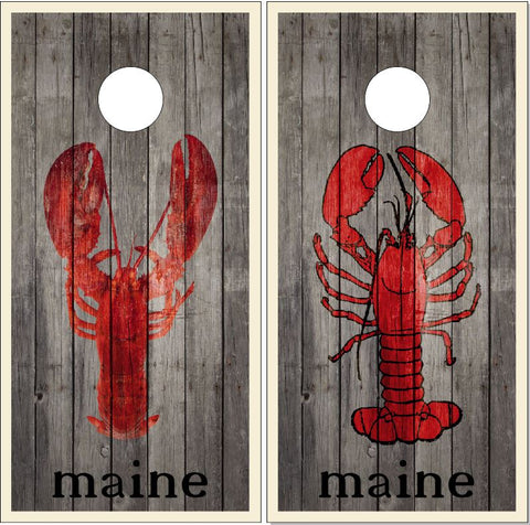 Maine Lobster Wood UV Direct Print Cornhole Tops