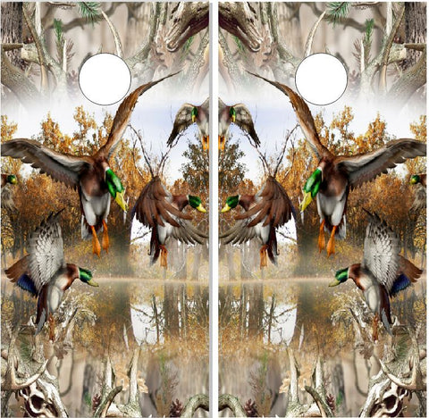 Mallard Duck  Buck Camo UV Direct Print Cornhole Tops