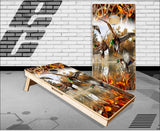 Mallards Obliteration Buck Blaze Camo Cornhole Boards