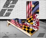 Maryland American Flag Cornhole Boards