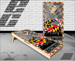 Maryland Baltimore Wood Flag Crab Cornhole Boards