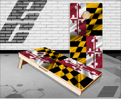 Maryland Flag Ripples Cornhole Boards