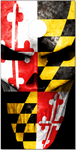 Maryland Flag Skull Cornhole Wrap