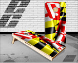 Maryland Flag Wavy Cornhole Boards