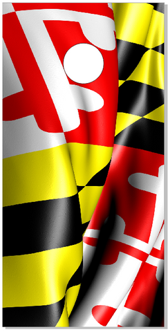 Maryland Flag Wavy UV Direct Print Cornhole Tops