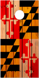 Maryland Flag Wood Planks UV Direct Print Cornhole Tops