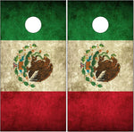 Mexican Flag Grunge UV Direct Print Cornhole Tops