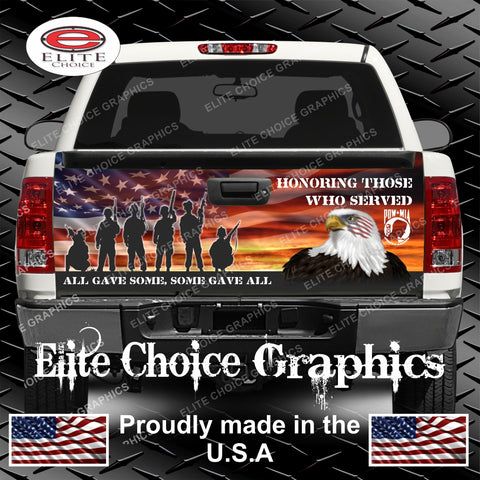 Military Honor Our Veterans Tailgate Wrap
