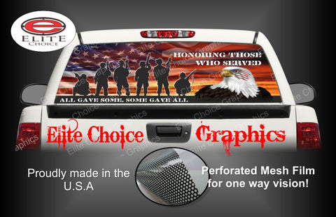 Military Honor Our Veterans Rear Window Wrap