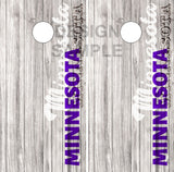 Minnesota State Wood Cornhole Wrap