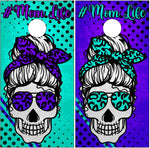 Mom Life Skull Purple Cornhole Wrap