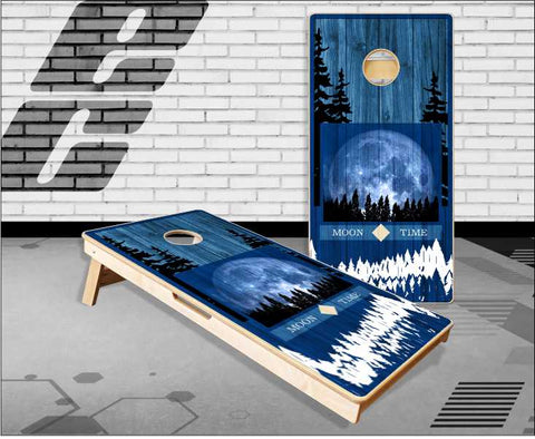 Moon Time Wood Cornhole Boards