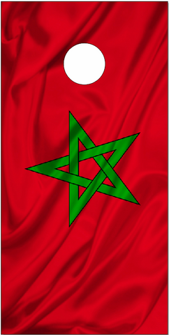 Moroccan Flag Wavy UV Direct Print Cornhole Tops