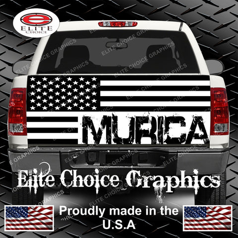 Murica White America Flag 2 Tailgate Wrap