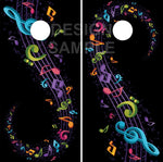 Music Notes UV Direct Print Cornhole Tops