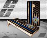 NYPD Blue Line Flag Cornhole Boards