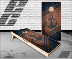 Nautical Anchor wood BLUE Cornhole Boards