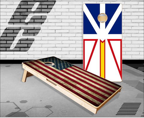 Newfoundland American Flag Cornhole Boards