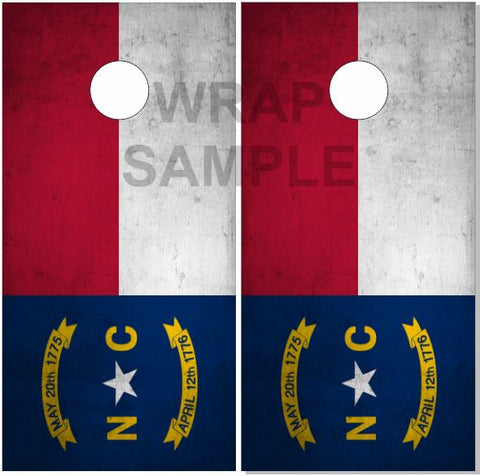 North Carolina Grunge Cornhole Tops