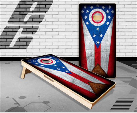 Ohio State Flag Cornhole Boards