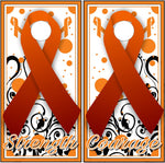 Orange Ribbon UV Direct Print Cornhole Tops