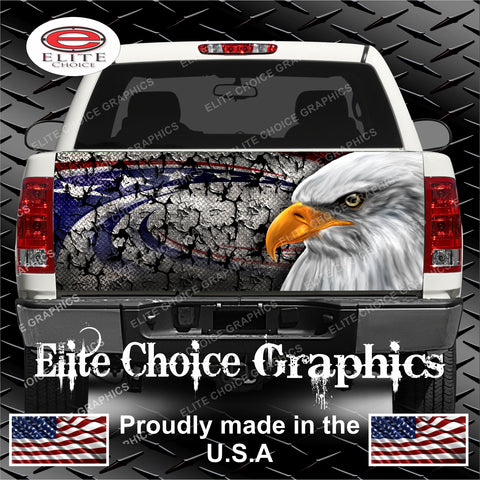Patriotic American Eagle Cracks Tailgate Wrap