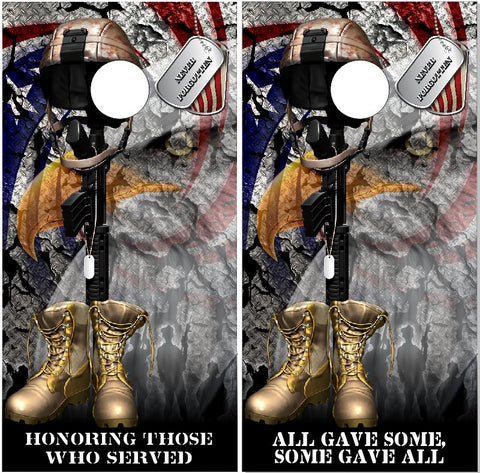 Patriotic American Eagle Honor Vets Cornhole Wrap