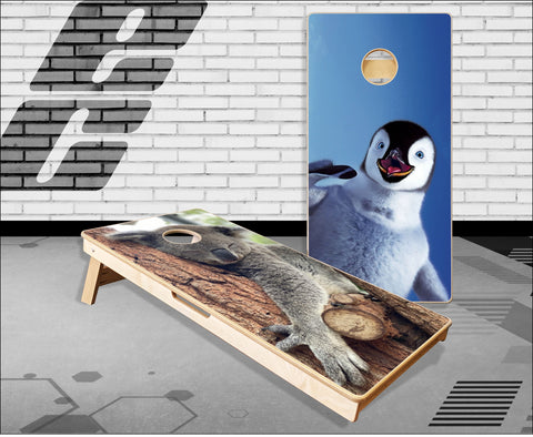Penguin Koala Cornhole Boards