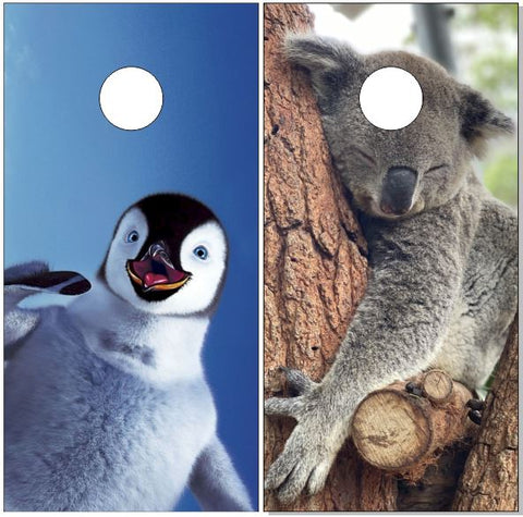 Penguin Koala UV Direct Print Cornhole Tops