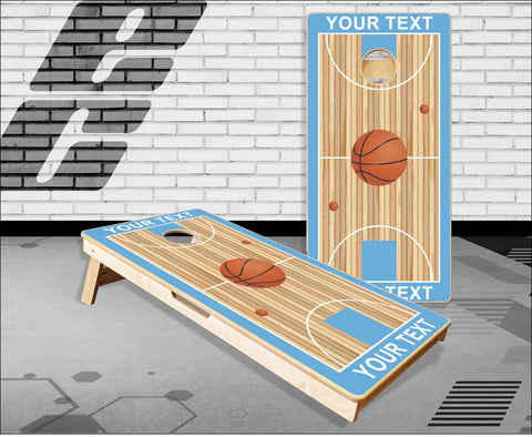 Personalized Basketball Court Cornhole Boards