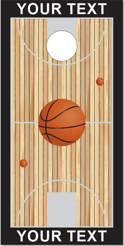 Personalized basketball Court Cornhole Wrap