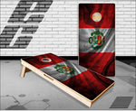 Peruvian Flag 2 Cornhole Boards