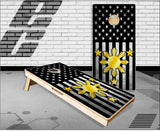 Philippines American Flag Black Cornhole Boards