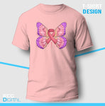 Pink Ribbon Butterfly Unisex T-Shirt