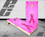 Pink Ribbon Cornhole Boards