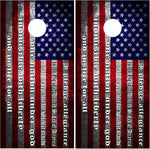 Pledge American Flag Grunge Cornhole Wrap