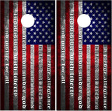 Pledge American Flag Grunge Cornhole Wrap