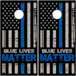 Police Blue lives Matter Flag UV Direct Print Cornhole Tops