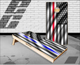 Police Firefighter American Flags Cornhole Boards