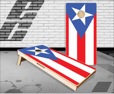 Puerto Rican Flag Flat Cornhole Boards