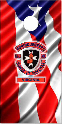 Puerto Rican Flag MC UV Direct Print Cornhole Tops