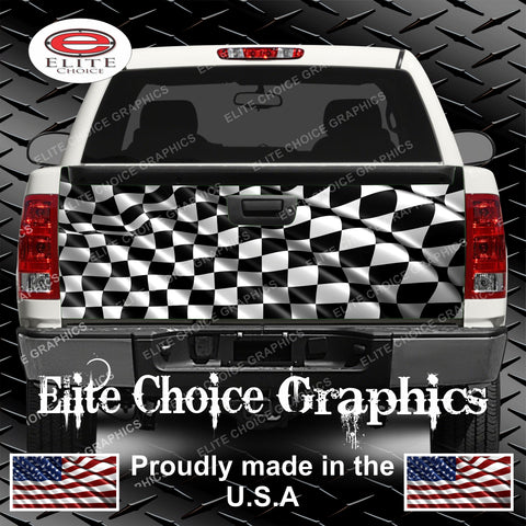 Racing Checkered Flag Tailgate Wrap
