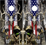 Reaper Hunting Camo Flag Cornhole Wrap